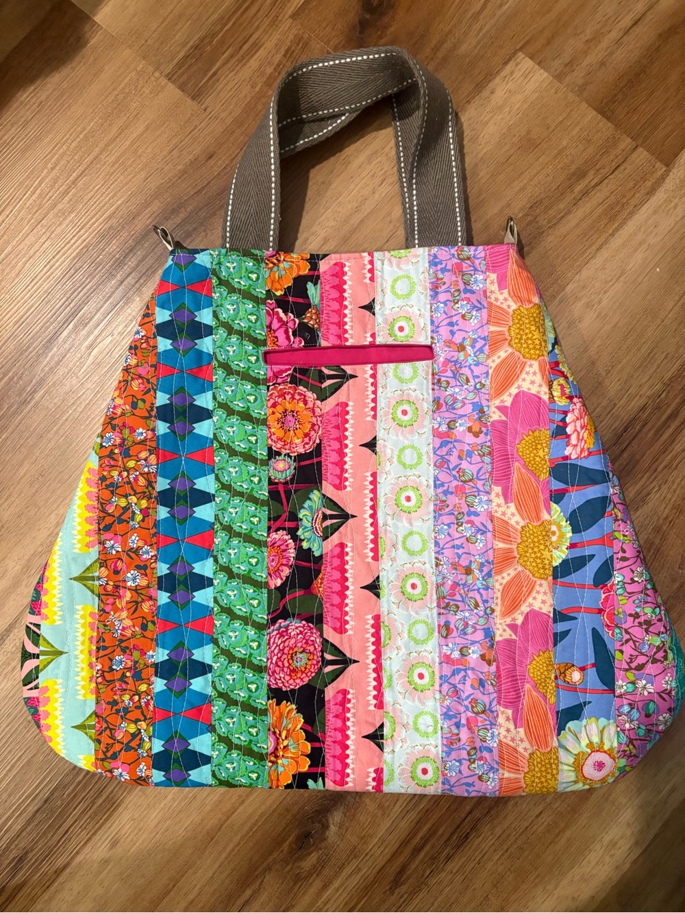 Colorful Patchwork Tote Bag - Multicolor - Picture 3 of 11